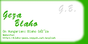 geza blaho business card